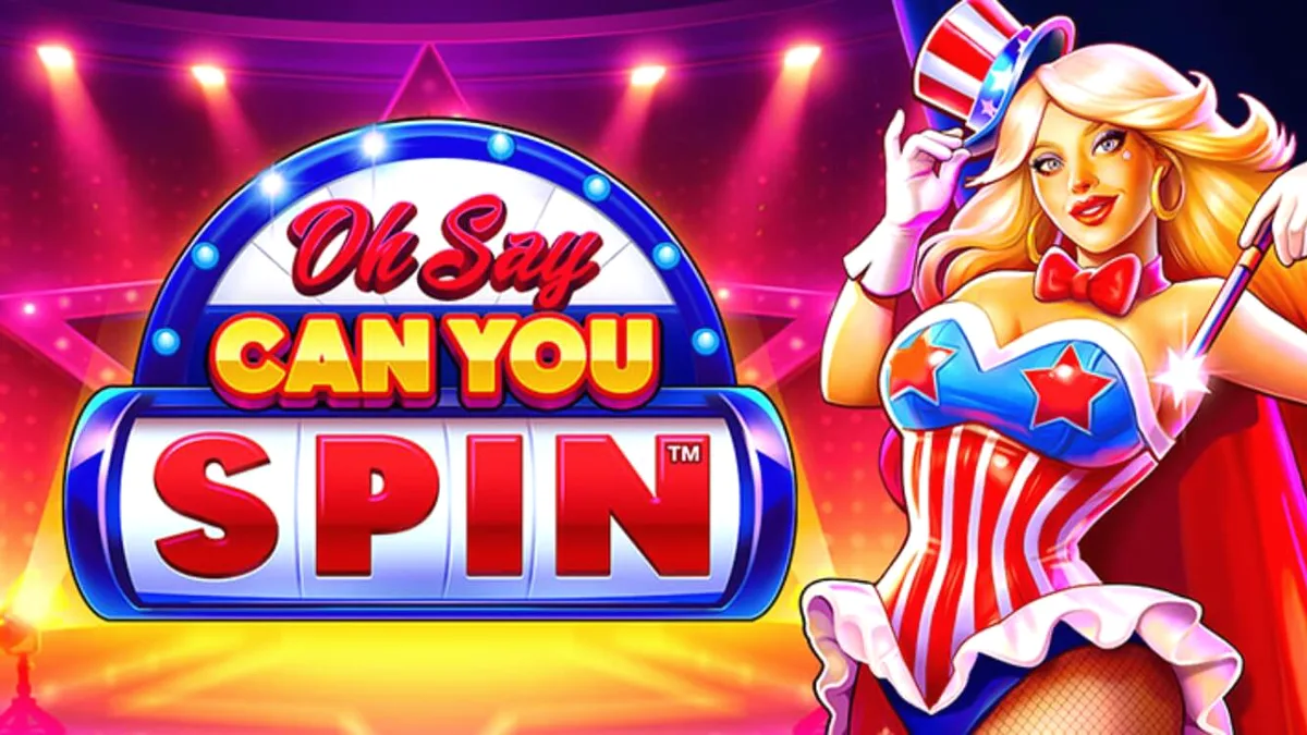Tampilan visual slot Oh Say Can You Spin dengan tema patriotik