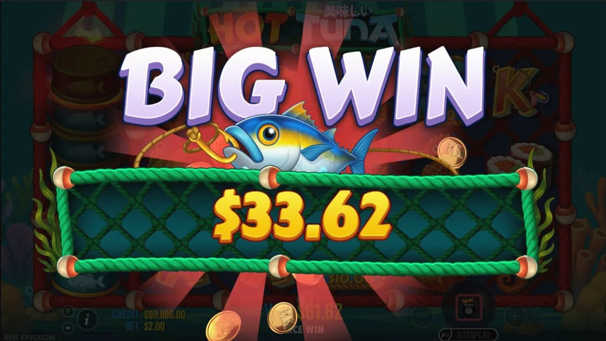 Tampilan visual slot Hot Tuna dengan nelayan dan latar belakang laut
